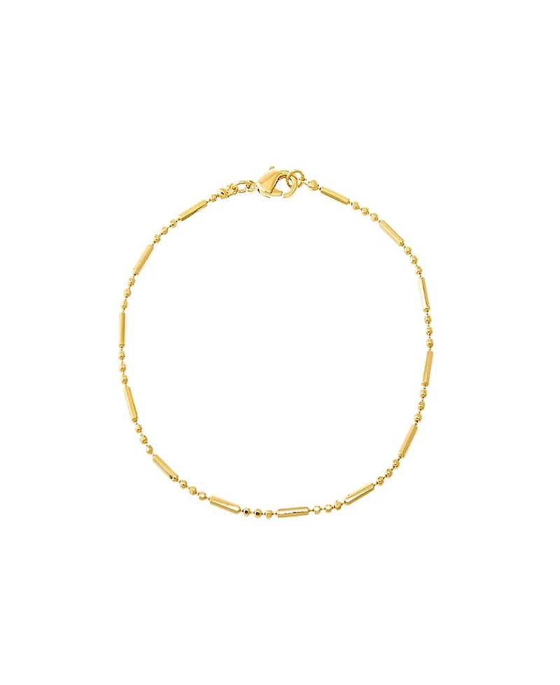 by Adina Eden Solid Bar X Ball Gold Plated Chain Bracelet