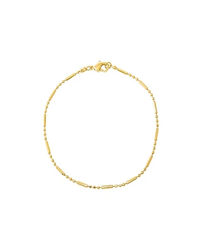by Adina Eden Solid Bar X Ball Gold Plated Chain Bracelet