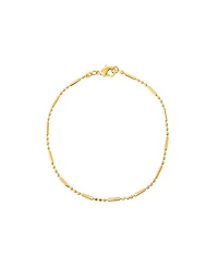 by Adina Eden Solid Bar X Ball Gold Plated Chain Bracelet