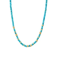 by Adina Eden Turquoise Beaded With Gold Accent Choker Necklace