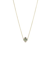 by Adina Eden Pave Outlined Gold Plated Four Leaf Clover Necklace