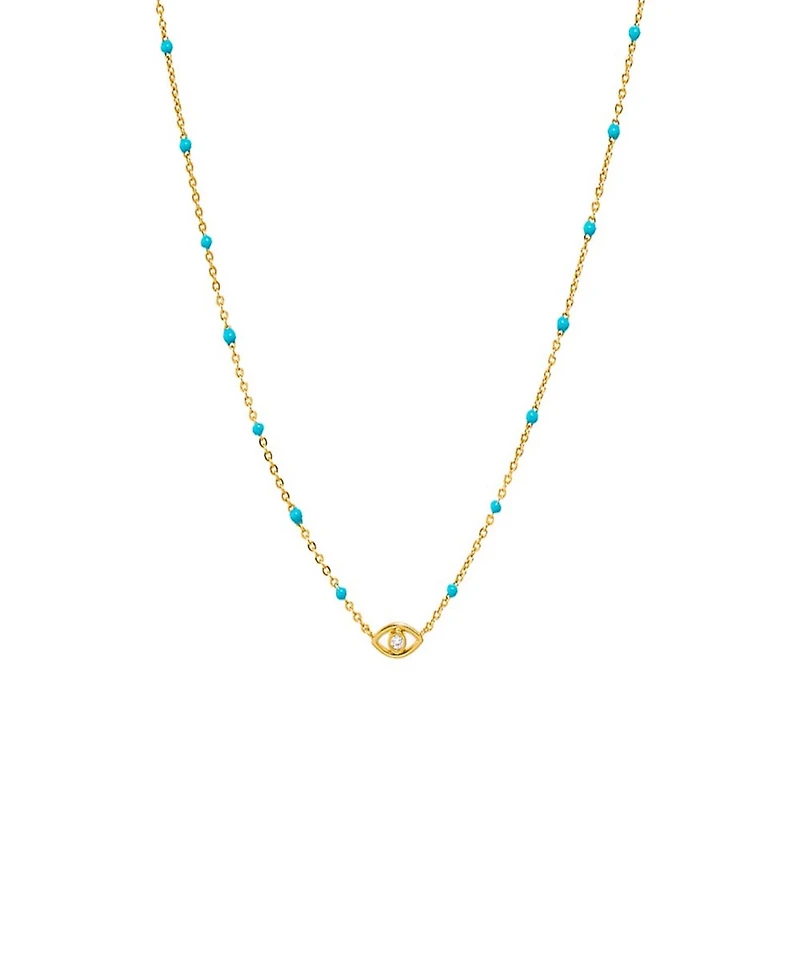 by Adina Eden Evil Eye Turquoise Beaded Necklace