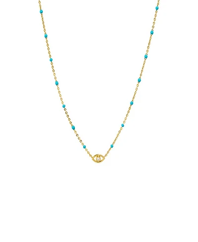 by Adina Eden Evil Eye Turquoise Beaded Necklace