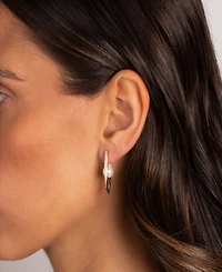 by Adina Eden Pave Gold Plated Cultivated Pearl Huggie Earrings