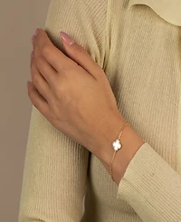 By Adina Eden Pave Outlined Four Leaf Clover Bracelet