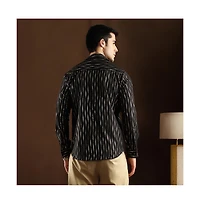 Campus Sutra Men's Metallic-Vined Shirt