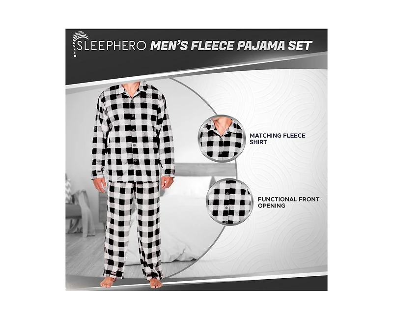 Men's Notch Collar Fleece Pajama Set