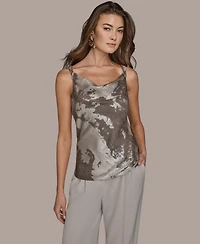 Donna Karan New York Women's Printed Cowl Neck Top