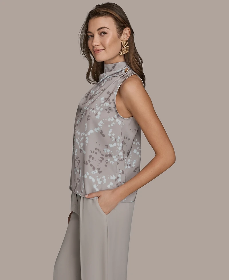Donna Karan New York Women's Mock Neck Sleeveless Top
