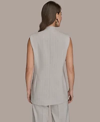 Donna Karan New York Women's Pinstripe Sleeveless Vest