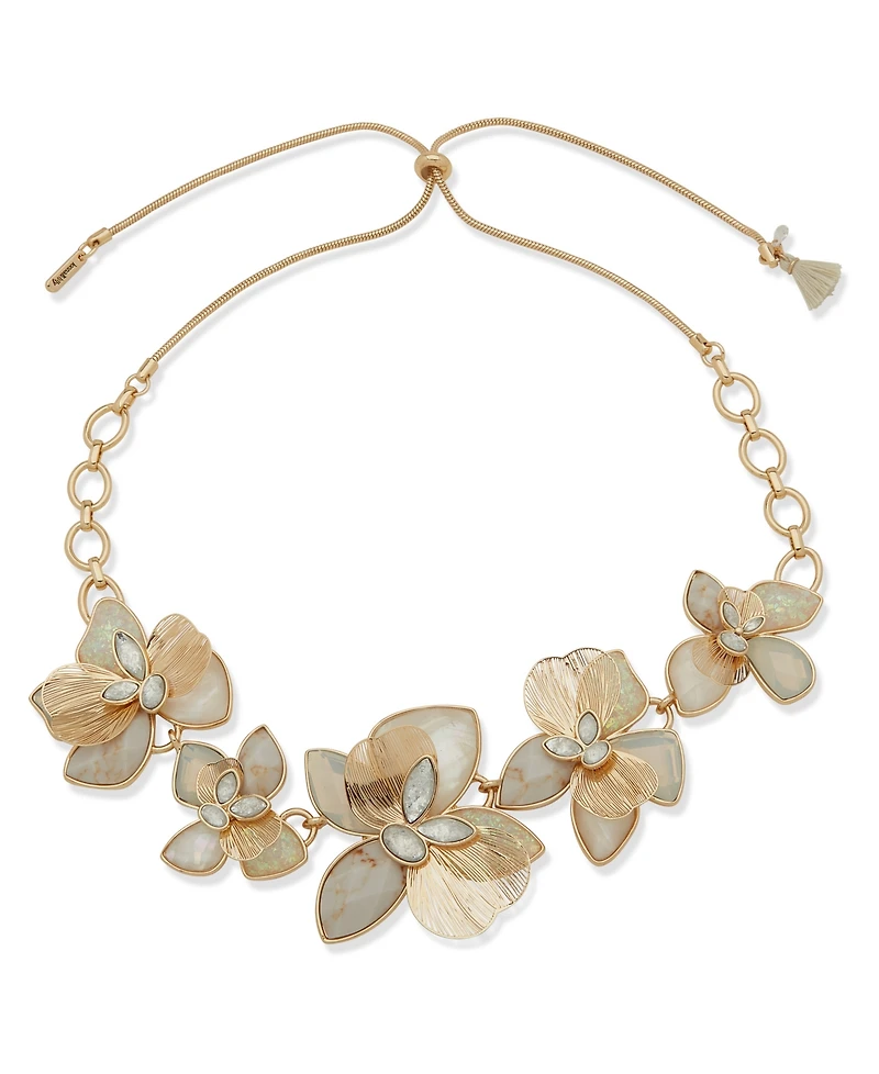 lonna & lilly Multi-Stone Flower Frontal Necklace