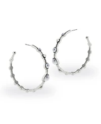 Steve Madden Faux Cultured Pearl Hoop Earrings