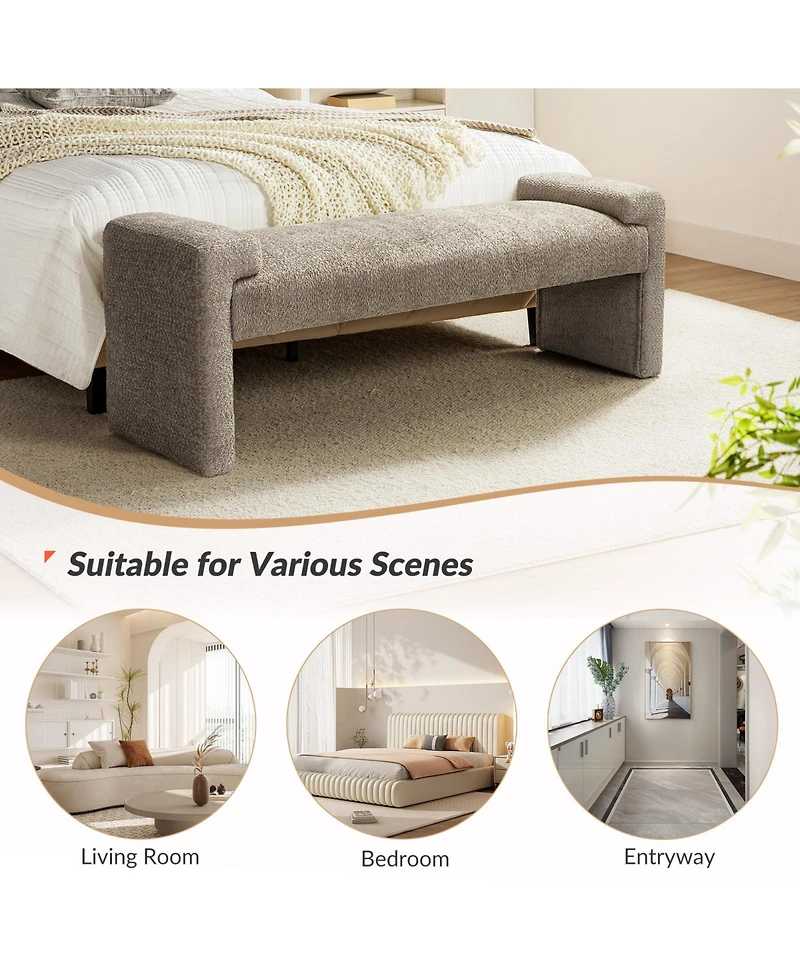 Hulala Home Modern Roland Upholstered Bench