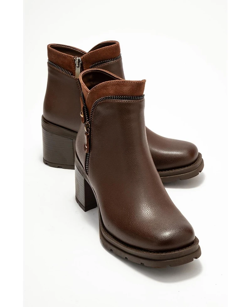Prologue Shoes Parly Zip Block Heel Boot (Women)