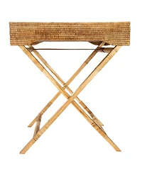 Artifacts Rattan Butler Tray/Table with Glass Insert