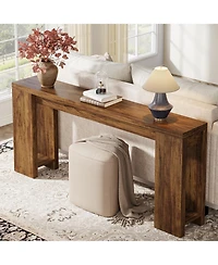 Tribesigns 70.9-Inch Long Console Table, Farmhouse Wooden Entryway Sofa Table Behind Couch, Narrow Entry Console