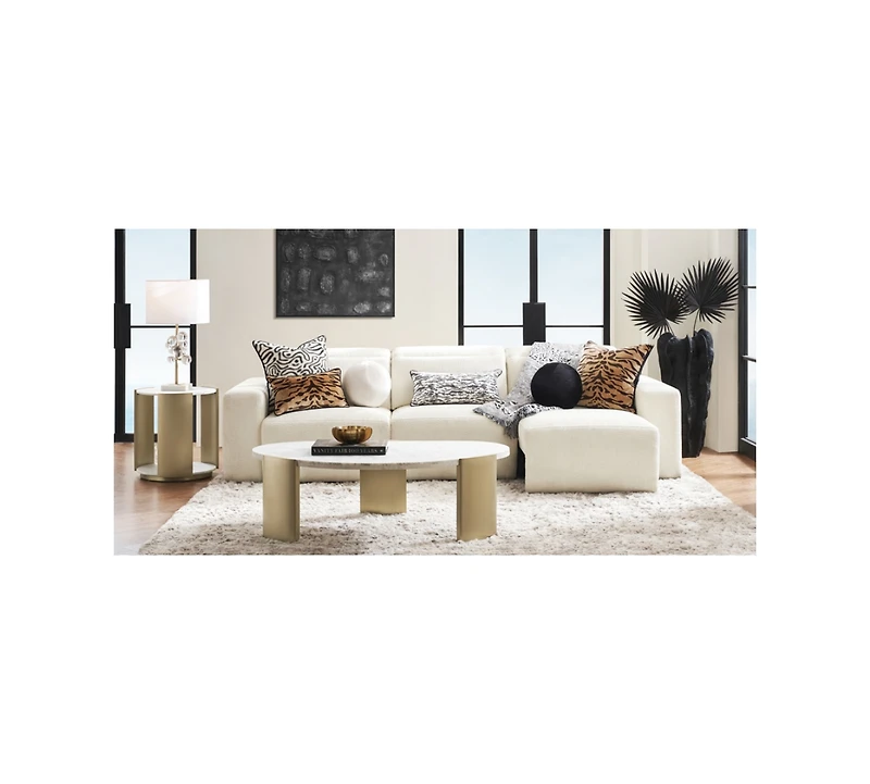 Z Gallerie 1 piece polished stainless steel base Flare End Table