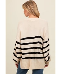 Pinkblush Women's Striped Oversized Side Slit Sweater