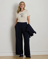 Lauren Ralph Plus Embroidered Crest Crewneck T-Shirt