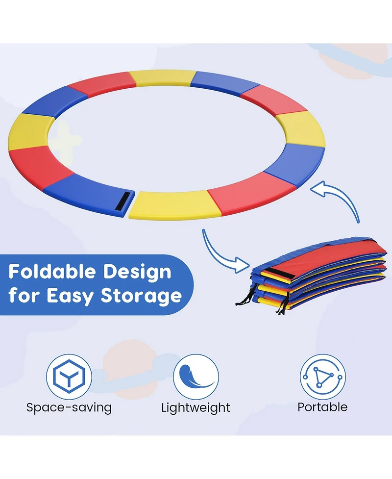 Skonyon 15 Ft Trampoline Pad Replacement Safety Pad with Fixing Straps (Multicolor)