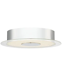 Possini Euro Design Crystal Sand Modern Ceiling Light Flush-Mount Fixture 11" Wide Chrome Led Round Clear Acrylic Ring for Bedroom Kitchen Living Room