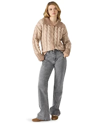 Steve Madden Women's Michaella Cable Collared Cardigan Sweater