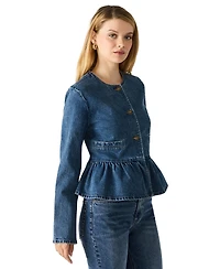 Steve Madden Women's Abigale Collarless Button Front Blazer