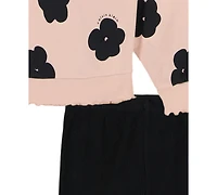 Calvin Klein Girls 4-6X Long-Sleeve Sweatshirt and Pants, 2-Piece Set