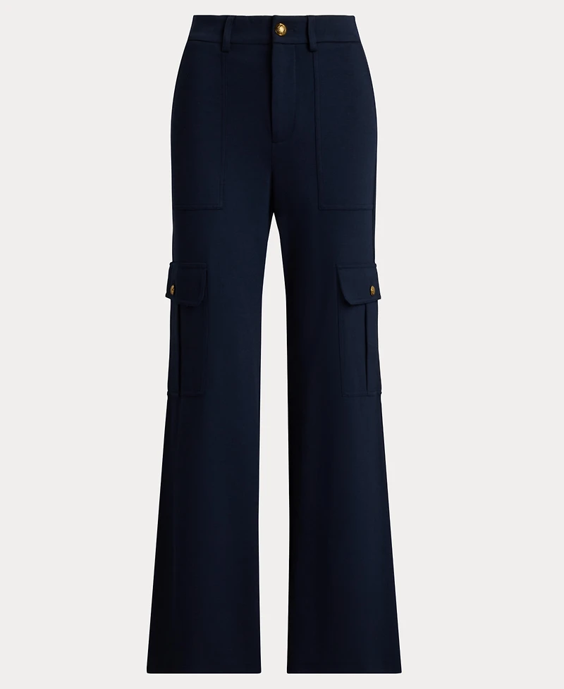 Lauren Ralph Women's Ponte Wide-Leg Cargo Pants