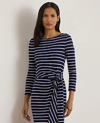 Lauren Ralph Women's Striped Tie-Front Dress