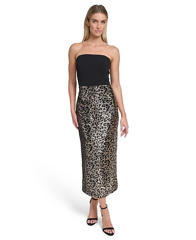 Eliza J Women's Social Sequined Strapless Dress