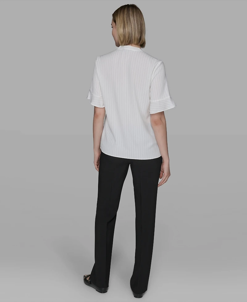 Karl Lagerfeld Paris Women's Short-Sleeve Ruffle Top