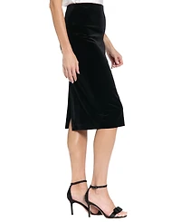Muse Women's Long Velvet Pencil Skirt