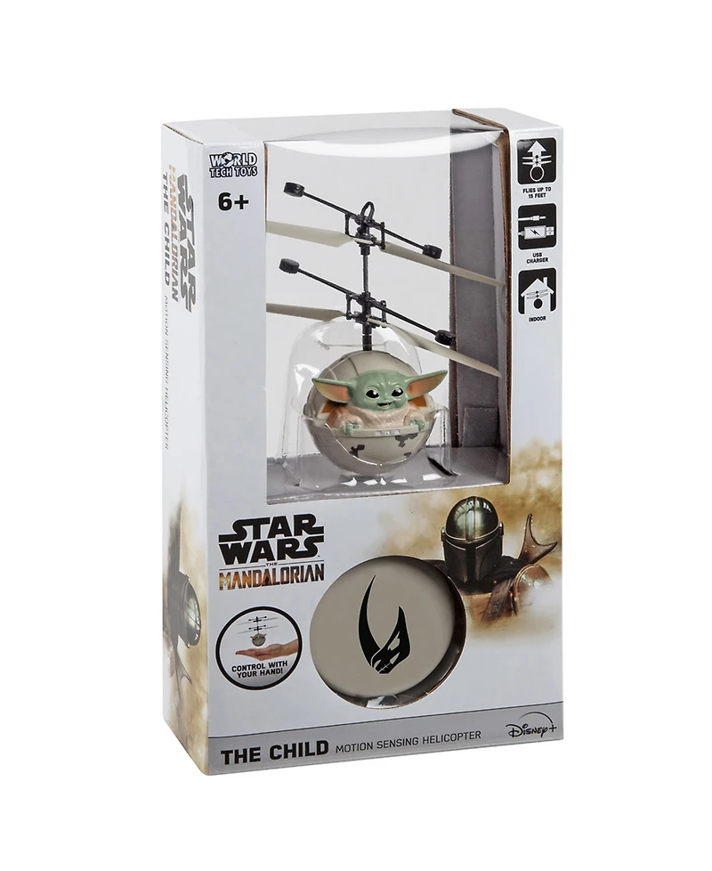 World Tech Toys Star Wars the Mandalorian Baby Yoda "The Child" Sculpted Head Ufo Helicopter