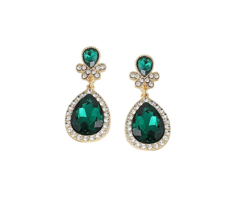 Sohi Women's Stone Drop Earrings