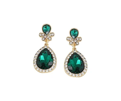 Sohi Women's Stone Drop Earrings