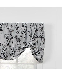 Ellis Curtain Meadow High Quality Room Darkening Solid Natural Color Lined Tie-Up Window Valance - 50 x22", Chrome