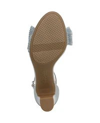 LifeStride Women's Florence-Bow Two Piece Block Heel Ankle Strap Sandals