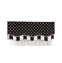 Rlf Home-Glory Dotty Style High Quality 3" Rod Pocket Valance 50" X 16" Black by Rlf Home