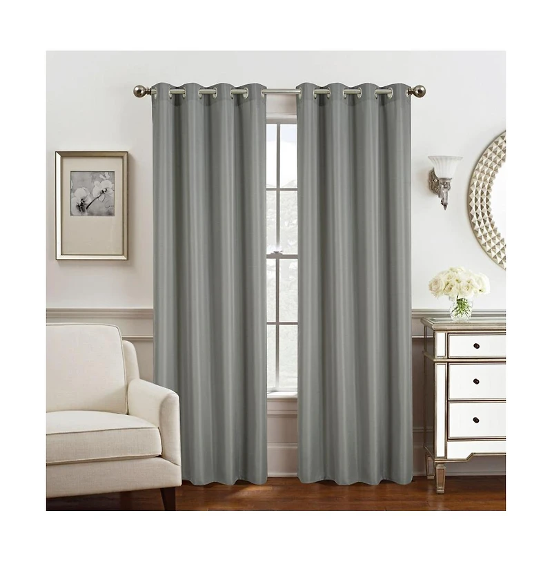 Olivia Gray Gilbert Solid Single Grommet Curtain Panel Pair - 54x84