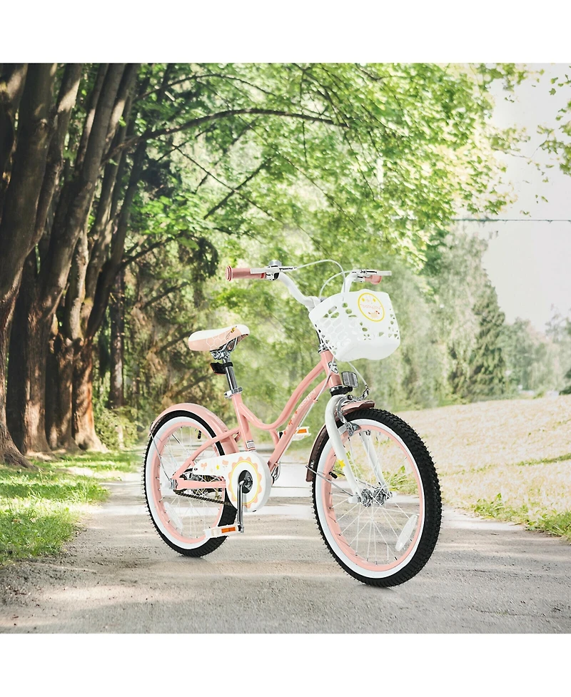 Gymax 18'' Kids Bike Toddlers Adjustable Freestyle Bicycle with Training Wheels