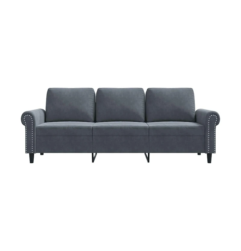 vidaXL 3-Seater Sofa Dark Gray 70.9" Velvet