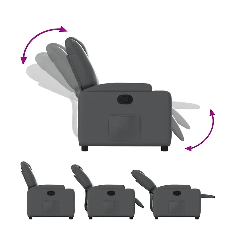 vidaXL Recliner Chair Gray Faux Leather