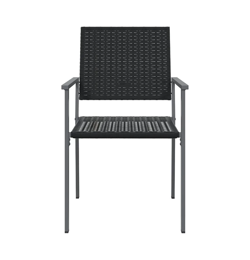 vidaXL Patio Chairs 2 pcs Black 21.3"x24.6"x35" Poly Rattan