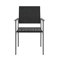 vidaXL Patio Chairs 2 pcs Black 21.3"x24.6"x35" Poly Rattan