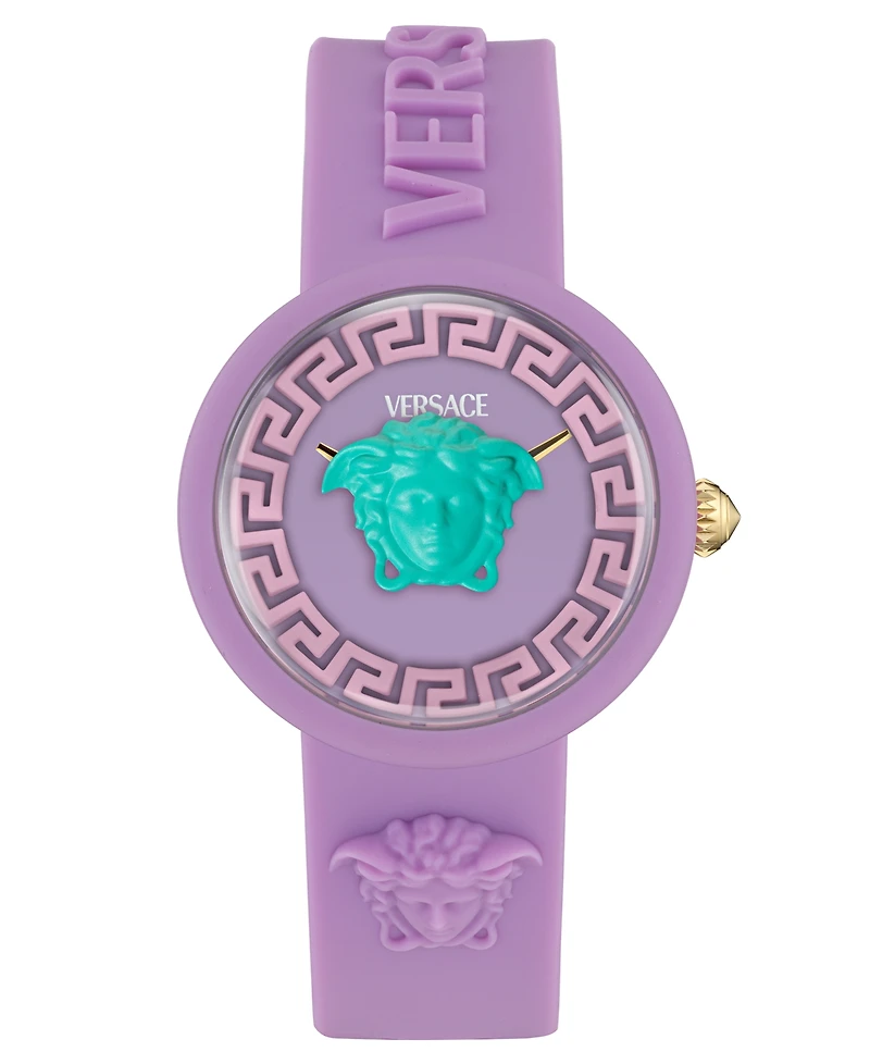 Versace Kids Medusa Pop Purple Silicone Strap Watch, 32mm