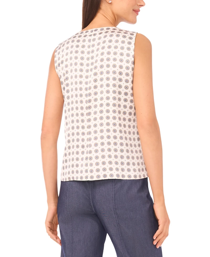 CeCe Women's Twist V-Neck Sleeveless Top