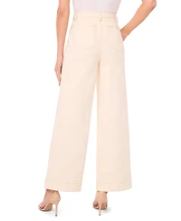 CeCe Women's Wide Leg Patch Pocket Jeans