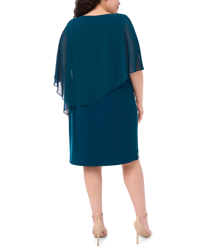 Msk Plus Side Drape Overlay A-Line Dress
