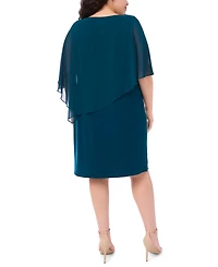 Msk Plus Side Drape Overlay A-Line Dress